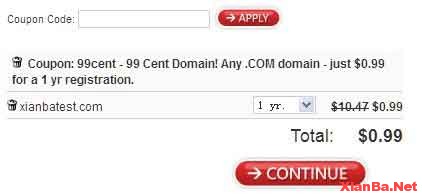 Domain.com–2011年十月.COM新注册0.99美元域名优惠码