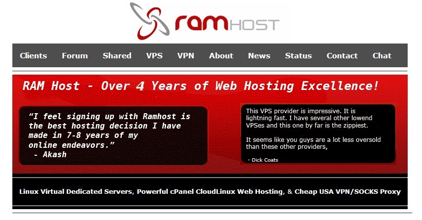RAM Host优惠码 256MB KVM VPS季付10美元