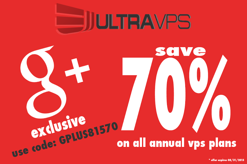 UltraVPS优惠码 原价40美元年付VPS现只需12美元