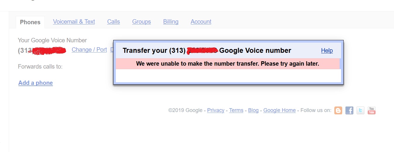 Google Voice号码强制转移情况及被封解决办法