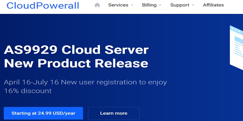 CloudPowerall提供年付25美元美国AS9299线路VPS